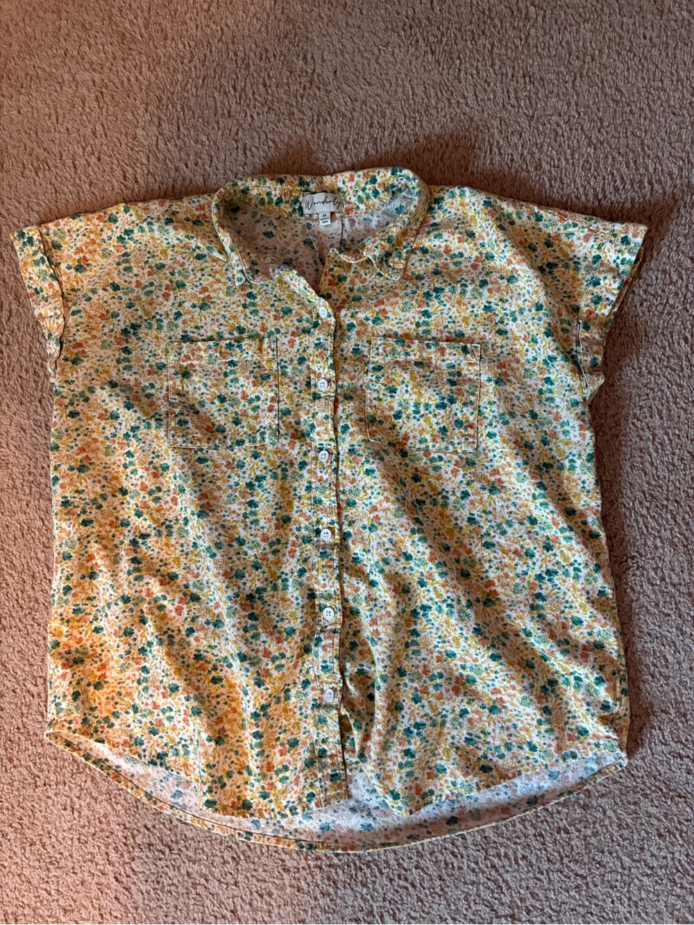 Floral Wonderly Button Front Shirt
